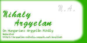 mihaly argyelan business card