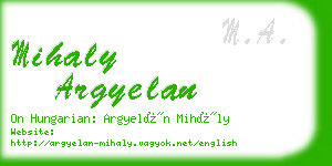 mihaly argyelan business card